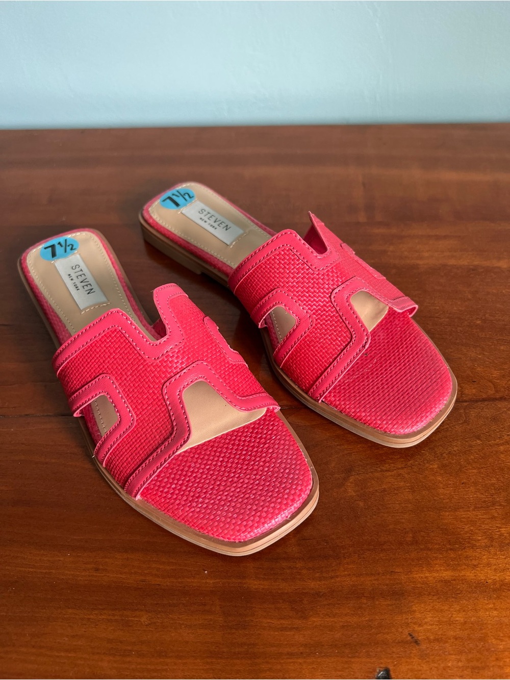 Steven New York Harlien Slide Sandals - Coral Pink